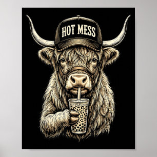 Heilloses Durcheinander Highland-Kuh Lustig Niedli Poster