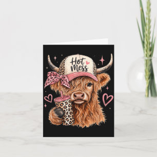 Heilloses Highland-Rind Lustig Niedlich Kaffeelieb Karte