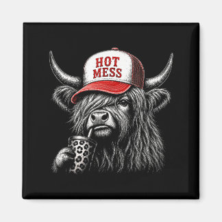 Heilloses Highland-Rind Lustig Süß Kaffee Liebhabe Magnet