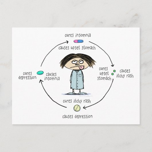 Heilmittel und Heilmittel Fsonniger Cartoon Postkarte (Vorderseite)