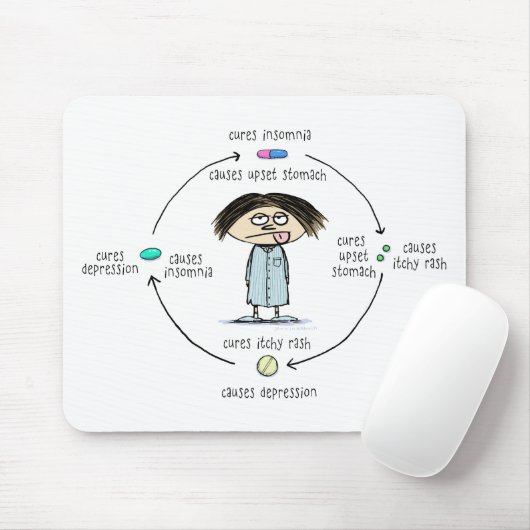 Heilmittel und Ursachen | Funny Mediation Cartoon Mousepad (Mit Mouse)
