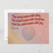 Heilsprichwort mit Herz Postkarte (Vorne/Hinten)