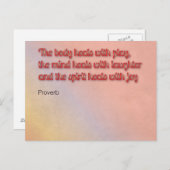 Heilsprichwort Postkarte (Vorne/Hinten)