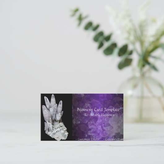 Heilsteine Energiekristalle Visitenkarte (Stehend Vorderseite)