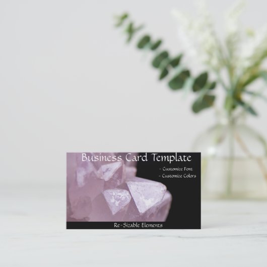 Heilsteine Rose Quarz Visitenkarte (Stehend Vorderseite)