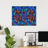 Heiltherapie - Blume Blau Poster (Heimbüro)
