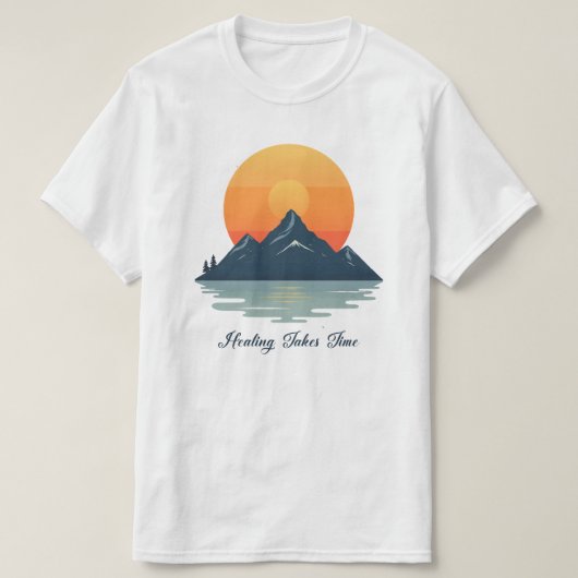 "Heilung braucht Zeit" T-Shirt mit Script-Schrift (Design vorne)