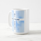 Heilung der Christlichen Kreuz-Verse Kaffeetasse (Vorderseite Links)