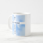 Heilung der Christlichen Kreuz-Verse Kaffeetasse (Vorderseite Links)