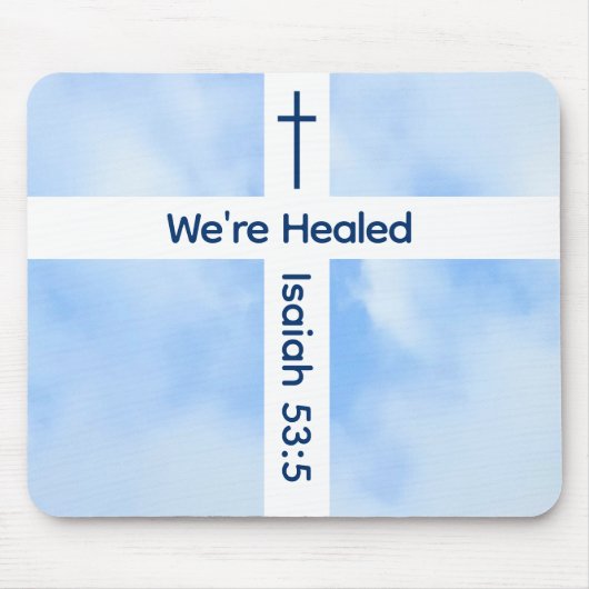Heilung der Christlichen Kreuz-Verse Mousepad (Vorne)