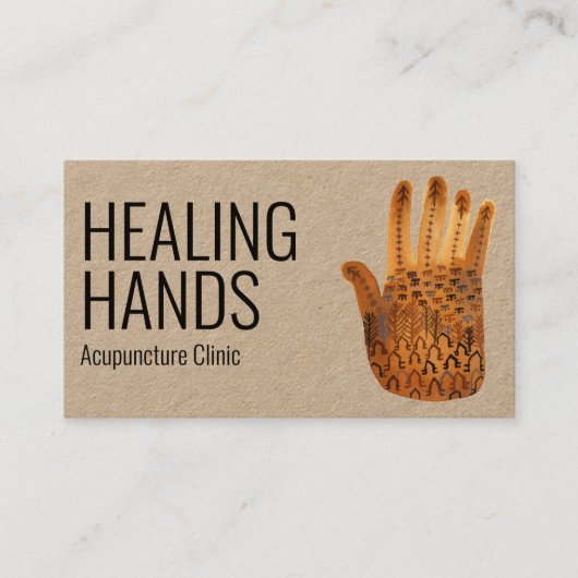 Heilung der Hände Wasserfarben Boho Social Media I Visitenkarte (Vorderseite)