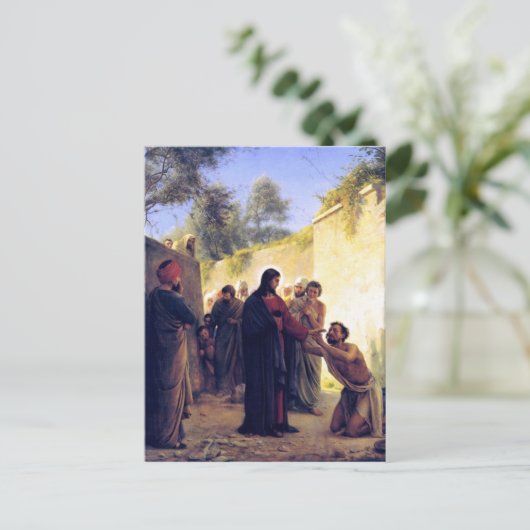 Heilung des Blinden Mannes durch Carl Bloch Postka Postkarte (Stehend Vorderseite)
