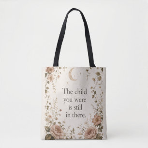 Heilung des inneren Kindes Vintage-Blumen-Zitat  Tasche