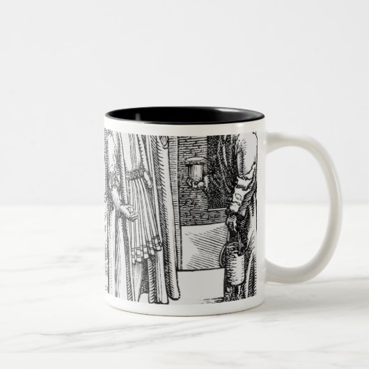 Heilung durch die Fürbitte eines Heilens Zweifarbige Tasse (Rechts)