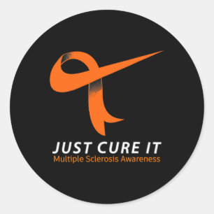Heilung durch Multiple Sklerose Awareness Orange R Runder Aufkleber