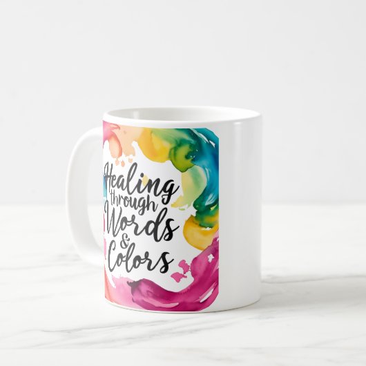 Heilung durch Wörter - Zitatdesign für M Kaffeetasse (Vorderseite Links)