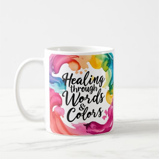 Heilung durch Wörter - Zitatdesign für M Kaffeetasse (Links)