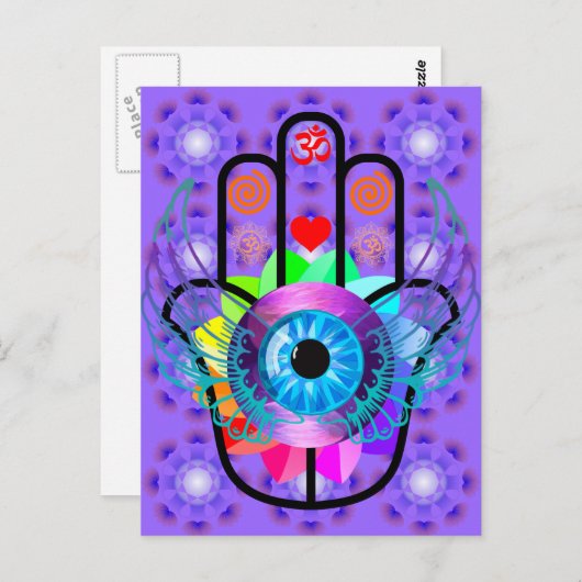 Heilung Hamsa Postkarte (Vorne/Hinten)