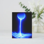 Heilung Hand mit der Quelle der Energie blau weiß Postkarte (Stehend Vorderseite)