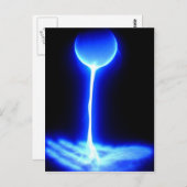 Heilung Hand mit der Quelle der Energie blau weiß Postkarte (Vorne/Hinten)