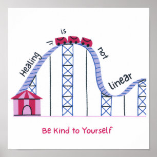 "Heilung ist nicht linear" Gesundheitsbewusstseins Poster