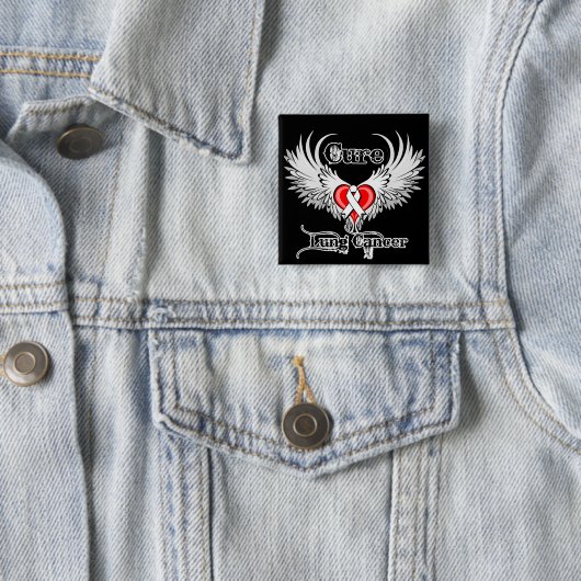 Heilung Lungenkrebs Herz Tattoo Wings Button (Beispiel)