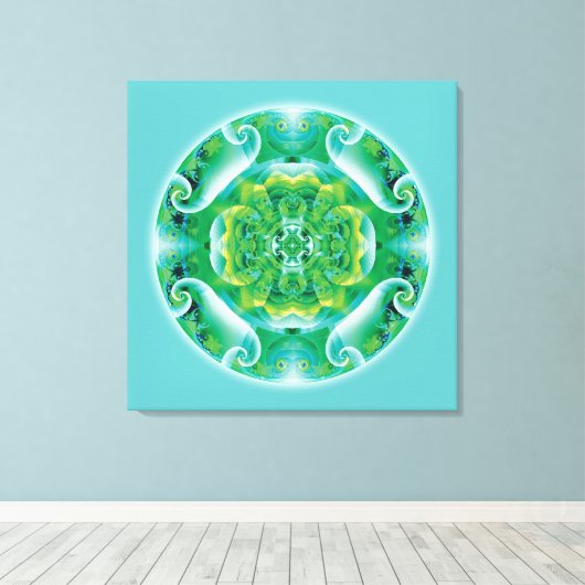Heilung Mandala 4 Canvas Print Leinwanddruck (Insitu (Holzboden))