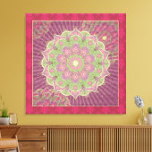 Heilung Mandala - Wrapped Canvas Leinwanddruck (Insitu (Wohnzimmer))