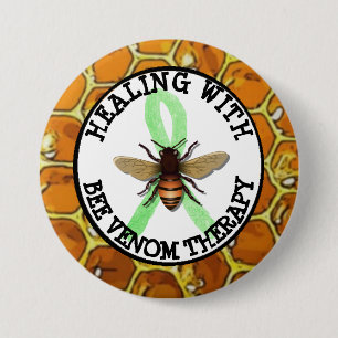 Heilung mit Bienenvenom-Therapie Lyme Ribbon-Taste Button