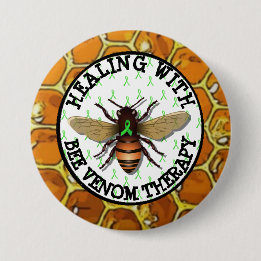 Heilung mit Bienenvenom-Therapie Lyme Ribbon-Taste Button