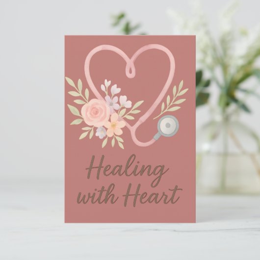 Heilung mit Herz Dankeskarte (Stehend Vorderseite)