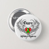 Heilung Nierenkrebs Herz Tattoo Wings Button (Vorne & Hinten)