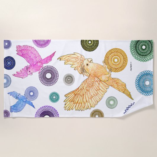 Heilung Parakeet Beach Handtuch (Vorderseite)