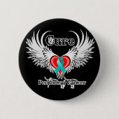 Heilung peritonealer Krebs Herz Tattoo Wings Button (Vorderseite)