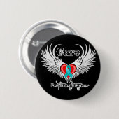 Heilung peritonealer Krebs Herz Tattoo Wings Button (Vorne & Hinten)