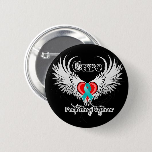 Heilung peritonealer Krebs Herz Tattoo Wings Button (Vorne & Hinten)