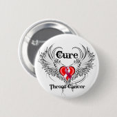 Heilung Throat Krebs Herz Tattoo Wings Button (Vorne & Hinten)