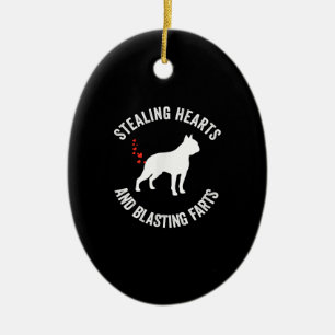 Heilung und Strahlen von Furzen Boston Terrier Keramik Ornament