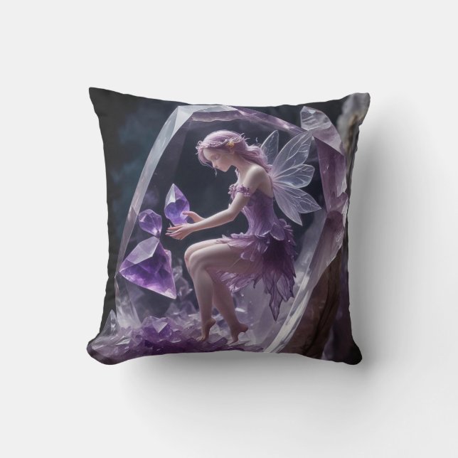 Heilung von Amethyst Crystals Fairy Kissen (Vorderseite)