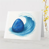 Heilung von blauem Stein mit Meereswelle - Spiritu Karte (Gelbe Blume)