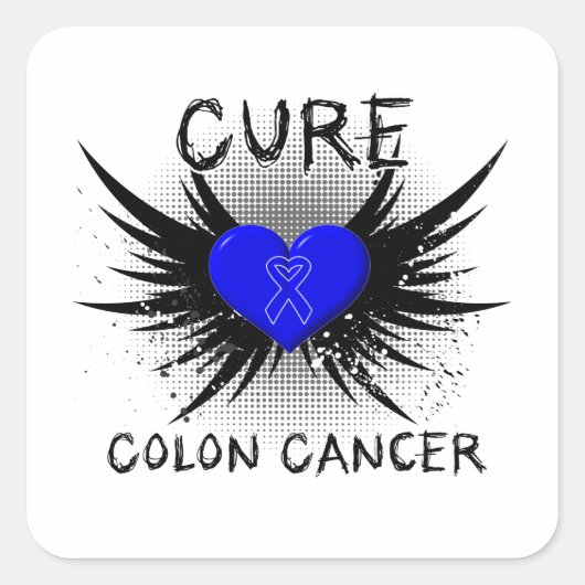 Heilung von Colon Cancer Quadratischer Aufkleber (Vorderseite)