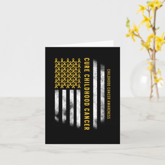 Heilung von Krebs im Kindesalter Gold Ribbon US Fl Karte (Gelbe Blume)