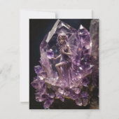 Heilung von Kristallen Amethyst Fairy Birthday Dankeskarte (Vorderseite)