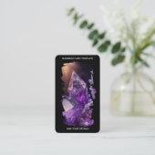 Heilung von Kristallen Lila Crystal Amethyst Visitenkarte (Stehend Vorderseite)