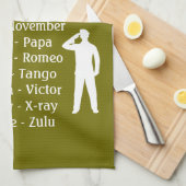 Heilung von Soldaten der Armee Phonetische Alphabe Geschirrtuch (Viertel Falte)