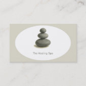 Heilung Wellness-Center 3 Stone Grau & Beige Moder Visitenkarte (Vorderseite)