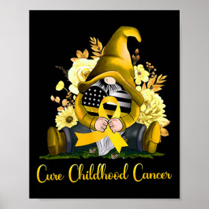 Heilungsbewusstsein für Kinderkrebs Goldenes Band Poster