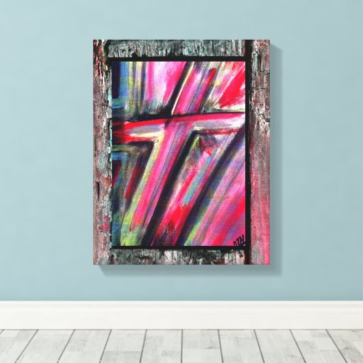 Heilungskreuz Leinwanddruck (Insitu (Holzboden))