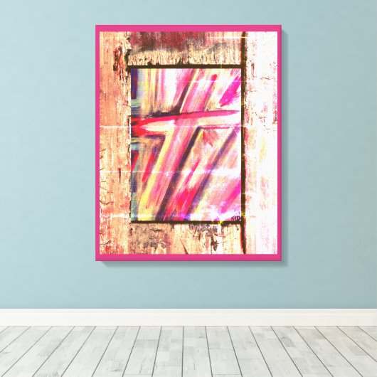 Heilungskreuz Leinwanddruck (Insitu (Holzboden))