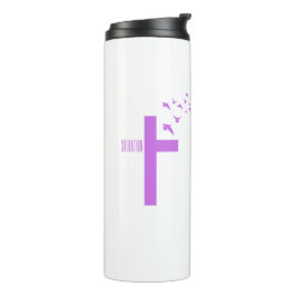 Heilungskreuz mit Tauben Thermosbecher